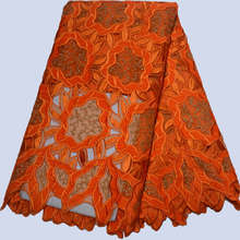 Кружевная ткань из органзы красного цвета, 2019, африканская сетчатая кружевная ткань, высокое качество, французский стиль, женское платье XFR03 2024 - купить недорого