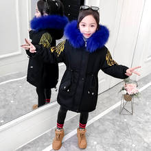 Winter Cotton Coats Baby Girls Clothes Embroidered Design Plush Fur Inside Keep Warm Hooded Jackets 4 5 6 7 8 9 Years Child Girl 2024 - buy cheap