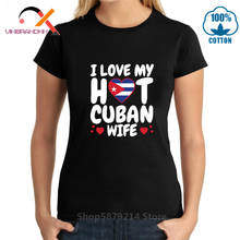 Женская футболка с надписью «I Love My Hot», летняя футболка с изображением кубинской бабочки для мужа и жены, 2020 2024 - купить недорого