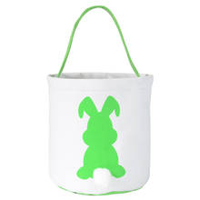 Cesta de conejo de Pascua para niños, bolsa de lona con estampado de orejas de conejo, ideal para llevar dulces, proveedor creativo para el hogar, regalo 2024 - compra barato