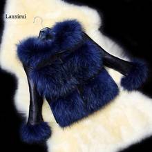 Fashion Autumn/winter Jacket Short Coat Women Clothing Casual Pu Leather Jacket Spliced Imitation Fox Fur Fur Coat 2024 - buy cheap