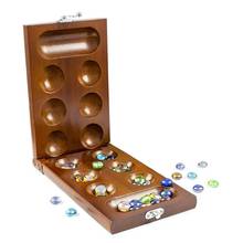 Mancala Classic Strategy Board Game With Stones Solid Wood Foldable Board Adults Kids Family Interaction Travel Puzzle Game 2024 - buy cheap