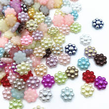 Suoja-Paquete de perlas planas de imitación para álbum de recortes, mini forma de flor, 50/200 unidades, 10mm 2024 - compra barato