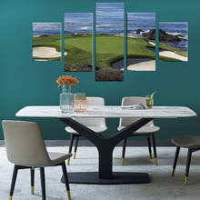 Canvas Pictures Modular Poster 5 Pieces Golf Course Prints Blue Sea Landscape Painting Framework Wall Art Decor Home Living Room 2024 - buy cheap