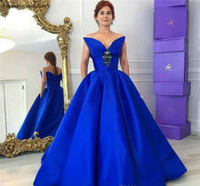 Royal Blue Prom Dress Cheap Unique Design Pockets Backless Formal Summer Holidays Wear Evening Party Gown Custom Made Plus Size 2024 - buy cheap