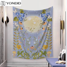 Moon Starry Tapestry Blooming Flowers and Full Moon Wall Hanging Tapestries Dorm Room Ramadan Art Wedding Home Decoration 2024 - buy cheap