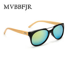 MVBBFJR Handmade Bamboo Sunglasses Men Women Wooden Mirror Shade Eyewear Oval Brand Design Vintage Retro Fashion Glasses UV400 2024 - buy cheap
