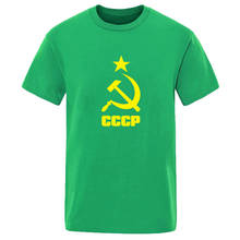 Mens 2020 fashion Brand Harajuku solid color t-shirts Unique Cccp Russian Ussr Soviet Print top cool Casual tops t shirts Homme 2024 - buy cheap