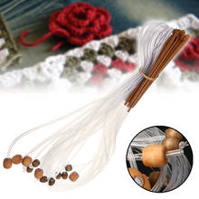 12 шт., длинные бамбуковые крючки для вязания, набор из вязаных игл и деревянных бусин 2024 - купить недорого