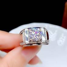 luxury big size sparking natural moissanite men ring  real 925 silver wedding gift 9*9mm size muscular power style king 2024 - buy cheap