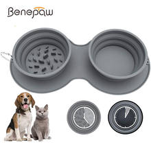 Benepaw Collapsible Dog Bowl Slow Feeder Adjustable Silicone Portable Non-skid Water Food Pet Bowl Safe Nontoxic Puppy Travel 2024 - buy cheap