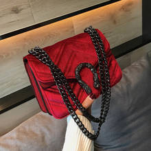 Bolsa feminina de couro macio, bolsa nova de cor sólida com corrente, da moda, de ombro, diagonal, 2021 2024 - compre barato