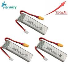 Upgraded Version 750mAh 7.4V Lipo Battery For XK K130 RC Helicopter Spare Parts Accessories 7.4v Drone Battery 801855 3pcs/sets 2024 - buy cheap