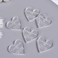 Centro de mesa de boda con corazones de amor, grabado personalizado, etiqueta de nombre, decoración, Mr & Mrs, 100 Uds. 2024 - compra barato