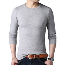 Camisola masculina outono inverno o pescoço de malha camisolas masculinas moda casual pullovers quente tricô jumper camisa de fundo masculino 2024 - compre barato