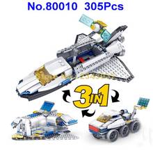 80010 305pcs 3in1 Space Base Spacecraft Plane Spaceship Vehicle 1 Building Block Toy 2024 - buy cheap