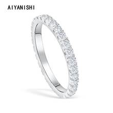 Aiyanishi s925 anéis para mulher design exclusivo sona diamante completa eternidade anéis pavimentados zircão austríaco moda feminino anel de jóias 2024 - compre barato