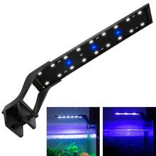 Capó de iluminación LED con Clip para acuario, lámpara de luz de Arrecife Marino, con soportes extensibles, color azul y blanco, 8W 2024 - compra barato