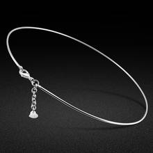 Choker Necklace Collares Girls Jewelry 925-sterling-silver Women 43-49CM size-Christmas gifts-party, for women, for girls, for party, Smooth-Chain Collares 2024 - buy cheap