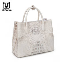 McParko Luxury White Handbags Women Totes bags Crocodile Genuine Leather Shoulder Bag For Women Elegant Ladies Handbag White 2024 - buy cheap