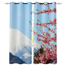 Japan Mount Fuji  Cherry Blossoms Window Curtains for Living Room Bedroom Kitchen Modern Curtains Home Decoration Drapes Blinds 2024 - buy cheap