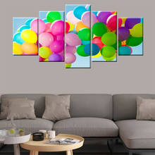 HD Print Painting 5 Pieces Canvas Colorful Balloons Home Modern Wall Decoration Space Art Living Room 2024 - buy cheap