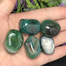 Pedras de cristal ágata verde natural, 5 peças, cascalho cristal de rocha quartzo mineral decoração do jardim do tanque de peixes 2024 - compre barato
