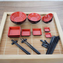 1:12 Scale Miniature Dollhouse Chinese Dish Bowl Chopsticks Tableware Set Miniaturas Play Kitchen Toy 2024 - buy cheap