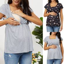clothes for pregnant women Women Maternity Short Sleeve Ruffle Nursing T-shirt Top For Breastfeeding zwangerschaps kleding 2024 - buy cheap