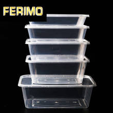50pcs/pack Thick Square Disposable Lunch Box Food Package Takeaway Plastic Fast Food Fruit Salad Crisper With Lid 2024 - buy cheap