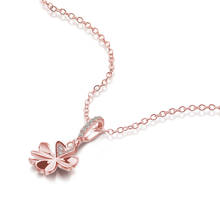 Necklace women chain 925 sterling silver choker layer necklace gift for Women Boho Rose gold Clover pendant jewelry girl 2024 - buy cheap