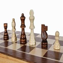 Wooden International Chess Set 3 In 1 Board Travel Games Chess Backgammon Draughts Entertainment 2024 - buy cheap