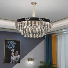 Candelabros de cristal negro moderno para Hotel, luces decorativas para sala de estar 2024 - compra barato