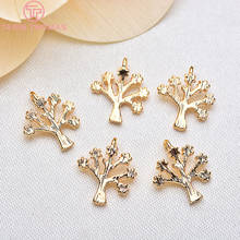 10PCS 11x10MM 24K Gold Color Plated Brass Small tree Branch Charms Pendants High Quality Diy Jewelry Findings Accessories 2024 - buy cheap