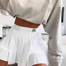 White Pleated Skirt Short Woman Elastic Waist Mini Skirts Sexy Mircro Summer Embroidery Mini Tennis Skirt New Preppy 2024 - buy cheap