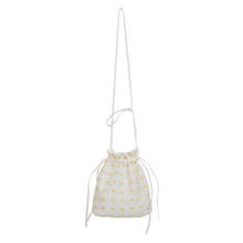 New Mesh Canvas Bag Daisy Embroidery Bucket Bag Women's Small Shoulder Bag Luxury Handbag Bolsa Feminina Crossbody Bag 2024 - buy cheap