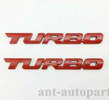 2x Red Car Turbo-puerta trasera de maletero de Metal para coche, insignias de pegatina, calcomanías de emblemas 2024 - compra barato
