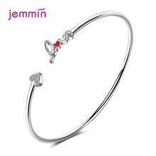 100% Real 925 Sterling Silver Women Bracelets Cuff Butterfly Red Heart Letter Love Wedding Silver Bangle Collocation Jewelry 2024 - buy cheap