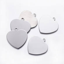 Pingente formato de coração 5 peças, de aço inoxidável estampagem em branco etiqueta achados de fazer jóias 41x40x1mm, buraco: 3mm 2024 - compre barato