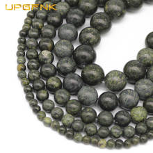 UPGFNK Natural Green Side Stone Round Loose beads for Jewelry making DIY bracelets necklace accessories 4/6/8/10/12MM 15.5inches 2024 - buy cheap