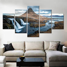 Wall Art Pictures 5 Pieces Hd Print Mountains Gulf Waterfall Natural Landscape Poster Home Decor Modern Canvas Painting No Frame 2024 - buy cheap