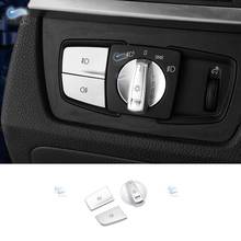 Cubierta de faro Interior cromado para BMW, pegatina embellecedora de interruptor, ABS, para BMW 1, 2, 3, 4 Series 3GT X1, X5, X6, 3 uds. 2024 - compra barato