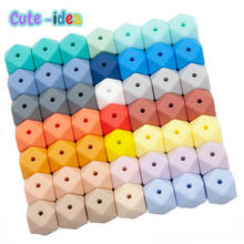 Cute-Idea 200pcs 14mm silicone hexagon beads teether BPA free handmade jewelry necklace bracelet chain soft chewable teething 2024 - buy cheap