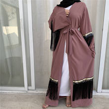 Abaya-kimono feminino hijab, vestido muçulmano, kaftan caftan marocain, roupa islâmica da turquia, dubai, vestidos do ramadã, robe musulman 2024 - compre barato