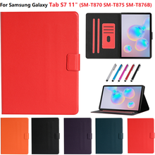 Деловой чехол для Samsung Galaxy Tab S7 smart cover SM-T870 SM-T875 держатель легкий чехол для Galaxy Tab S7 чехол 11 2020 + ручка 2024 - купить недорого