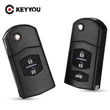 KEYYOU-carcasa de llave para Mazda, mando a distancia de coche, 2/3 botones, carcasa de llave de coche inteligente de repuesto para Mazda 3 5 6 2024 - compra barato