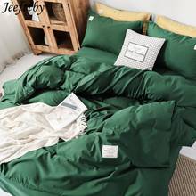 32home Textiles Winter Thickening Bedding Set Dark Green Bed Set 3-4pcs Queen King Duvet Cover+ Flat Sheet+pillowcase Bedclothes 2024 - buy cheap