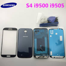 Conjunto completo de carcasa para Samsung Galaxy S4 i9500 i9505, marco frontal + marco medio + cubierta trasera de batería + botón de inicio 4 en 1 + herramientas 2024 - compra barato