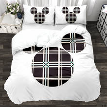 Disney Black White Mickey Minnie Mouse Bedding Sets Boy Girl Adult Twin Full Queen King Bedroom Decoration Quilt Duvet Cover Set 2024 - buy cheap