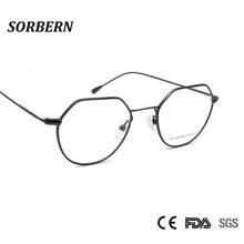 SORBERN New Classic Irregular Glasses Frames Women Men Stainless Steel Eyeglasses Light Weight Young Fashion Myopia Eyewear 2024 - buy cheap